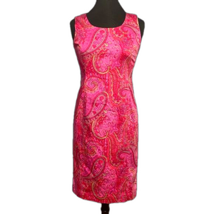 Jones New York Signature Pink Paisley Women’s Dress Size 4 NWT
